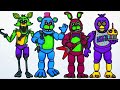 FNAF Blacklight Animatronics / Five Nights at Freddy's Coloring Pages / NCS Music