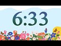 25 Minute Cute Spring Bees and Flowers Classroom Timer (No Music, Piano Alarm at End)