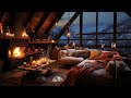Relaxing Wooden House Ambience With Cup Of Hot Coffee - Sleep Cats - Slow Jazz Music for Sleep