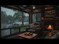 Cozy Windowsill| Gentle Rain and Crackling Fire for Stress Relief and Sleep