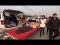 Street food in Beijing, China, strange millet cakes/Beijing Market/4k