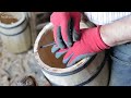 Old Style Cooper Makes Wooden Barrel With Hand Tools