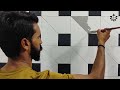 3D wall painting simple design | Easy and simple tricks 3D wall painting | interior design