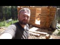 Off Grid Log Cabin Build - Last two logs