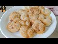 French Hearts Cookies Recipe | Puff Biscuits