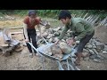 TIMELAPSE:  Process Of Building House For Chickens, Complete Stone Chicken House Cool in Summer