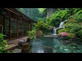 Calming Oasis: Soft Rain Sounds and Piano Music in Japanese Garden Setting for Sleep and Relaxation