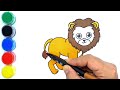 How to draw a lion | Drawing and coloring a lion #drawing #art #kunst #zeichnen #color #coloringeasy