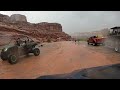 Flash Flood on Poison Spider Trail in Moab. Watch for the waterfalls coming off of the cliffs.