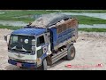 Best Landfill Heavy Equipment Komatsu D58E Bulldozer Push Soiling & Mini Dump Trucks Unloading Dirt