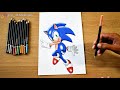 Drawing Sonic the Hedgehog (SEGA) Time-lapse | JMZ Illustrations