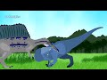 Dinosaurs Cartoons - Dinosaurs ball game | Tyrannosaurus and Spinosaurus. GreenSpino