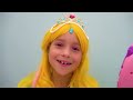 Sofia plays with Shimmer and Shine Dolls and dresses up as Princess for the Holiday