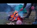 Solo Camping | Bushcraft Survival Building An Underground In The Woods | Overnight Camping In Snow
