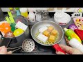 Cooking Fried Tofu and Vegetarian Soup with kitchen toys | Nhat Ky TiTi #256