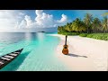 Caribbean Blue 🏝️ Relaxing Tropical Music with Sounds of the Ocean 🔊