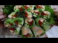 Vegetable spring rolls with shrimp