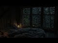 Soothing Rain on Window with Night Forest Scene - Relaxation Sounds - Healing Sound