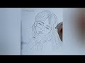 A cute girl drawing | step by step tutorial for beginners | A girl with beautiful hair pencil sketch