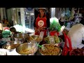 Massive food supplies, amazing Cambodian food tour, awesome food market scenes