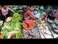 Walking tour Cambodian wet market - Pork, Fish, Chiken, Fruits, Vegetables & More