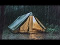 Sleep Instantly with Heavy Rain & Thunder Growls On Tent For Sleep in Foggy Murky Forest at Night