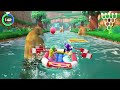 Super Mario Party River Survival # 8 Luigi , Waluigi , Peach & Rosalina
