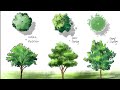 How to draw TREES with PROCREATE in 3 ways - easy iPad tutorial plus FREE brushes & color swatch