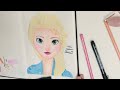 Elsa from Frozen full drawing and coloring process