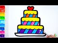How to draw a birthday cake for children Warna Warni Belajar Menggambar dan Mewarnai untuk Anak #5