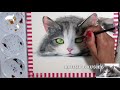 Cat Painting in Watercolor Fur and Whiskers (Real time on Patreon)