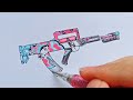 Vẽ skin Groza Ma vương Free fire || Drawing Groza Operano Sheng