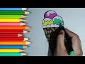 HOW TO DRAW  ICE CREAM CONE | MAGIC COLORING WORLD