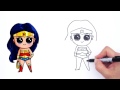 How to Draw Wonder Woman Cute step by step