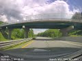 Dash cam footage of a truck losing his stuff