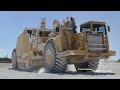 BIG Twin Engine Caterpillar 657E Scraper working in Danish Lime Quarry