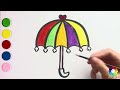 How To Draw A Colorful Umbrella for Kids