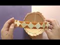 Diy Ice cream Stick Flower Basket /Amazing Basket Idea with Popsicle Sticks /Popsicle Stick Craft