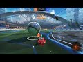 Rocket League me and my mate get a hard thought win against a pro.