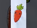 vẽ hình cute đơn giản dễ thương phần 42  - vẽ củ cà rốt