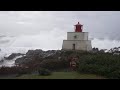 Waves Crashing on Amphitrite Pt. Lighthouse in Ucluelet