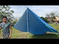 Setup Large Flysheet Tarp Alone without Trees (5 Easy Steps)