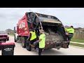 Best Trash: Fast Four Man Crew on a McNeilus Rear Loader Garbage Truck