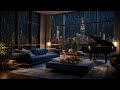 Cosy City Retreat | Night Rain on Window with Relaxing Piano Sounds for Relaxation ASMR