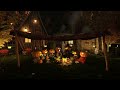 Halloween | Pumpkin Village - Rain & Thunder and Campfire Sounds