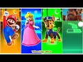 Super Mario Bross 🆚 Princess Peach 🆚 Paw patrol chase 🆚 Everest 🎶 Tiles Hop Edm Rush