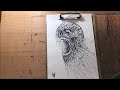 Drawing Inking A Melting Skull Timelapse Video