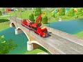 TRANSPORTING EXCAVATOR, MIXER TRUCK, BULLDOZER, POLICE CARS TO GARAGE WITH MAN TRUCK - FS22