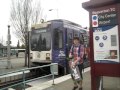 Portland MAX Red Line bound for Beaverton TC Blue Line train at Beaverton TC