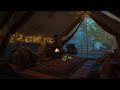 Rain on Tent and Campfire Crackling - 3 Hrs Video w/ Sounds for Relaxation and Sleep